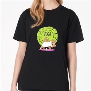 تیشرت مشکی دخترانه طرح یوگا زنانه کد Z101