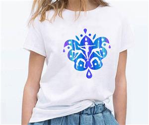 تیشرت سفید دخترانه طرح یوگا کد Z106