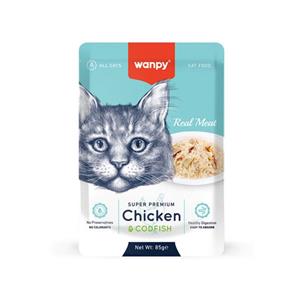 غذای پوچ گربه «ونپی» مدل مرغ و کدفیش (85 گرم) (بسته‌بندی جدید) 