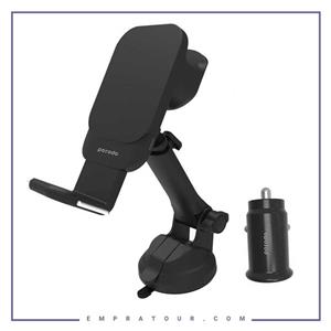 هولدر و شارژر وایرلس همراه با شارژر فندکی پرودو مدل Porodo 3 in 1 MagSafe Car Mount PD-3IN1CMT
