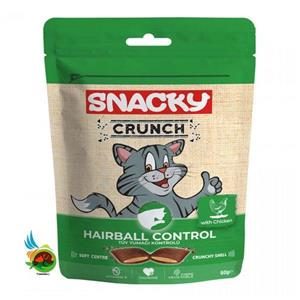 تشویقی گربه کرانچی اسنکی طعم مرغ Snacky hairball control with chicken وزن ۶۰ گرم