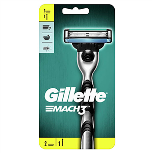 ژیلت مردانه سه تیغه مچ تری پلاس مدل Gillette Mach3 با دو تیغ یدک