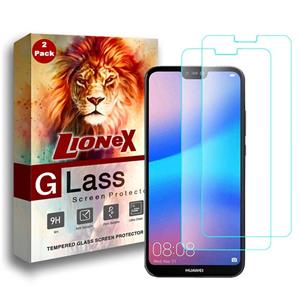 محافظ صفحه نمایش لایونکس مدل Ultra Powerful Shield مناسب برای گوشی موبایل هواوی P20 lite Nova 3e بسته دو عددی LioneX Glass Screen Protector For Huawei Pack Of 