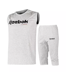 43896  ست رکابی و شلوارک مردانه آستین حلقه ای Reebok ساده یقه گرد