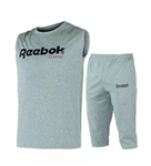 43899 ست رکابی و شلوارک مردانه آستین حلقه ای Reebok ساده یقه گرد 