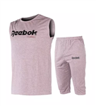 43900  ست رکابی و شلوارک مردانه آستین حلقه ای Reebok ساده یقه گرد