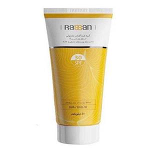 کرم ضد آفتاب بی رنگ راسن مناسب پوست معمولی و خشک با SPF30