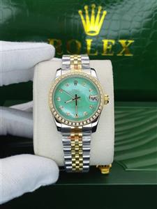 ساعت زنانه رولکس نگین دار دیت جاست کیفیت عالی رنگ ثابت موتور ژاپن  کد 1917569