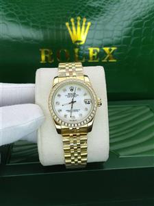 ساعت زنانه رولکس نگین دار دیت جاست کیفیت عالی رنگ ثابت موتور ژاپن  کد 1917565