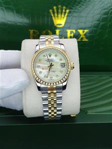 ساعت زنانه رولکس نگین دار دیت جاست کیفیت عالی رنگ ثابت موتور ژاپن  کد 1917562