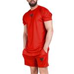ست تیشرت و شلوارک ورزشی مردانه آندر آرمور مدل DS-Rock-2B2026 قرمز