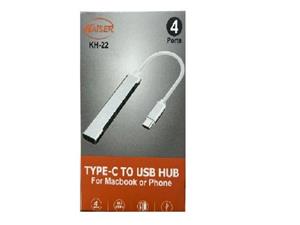 هاب 4 پورت KAISER TYPE C KH-22 USB3