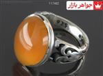 انگشتر نقره عقیق یمنی نارنجی پرتقالی شیک مردانه