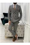 شلوار – خاکستری کت پیراهن اسلیم فیت برش ایتالیایی چهارخونه مردانه برند LONATOLİA کد 1710325336