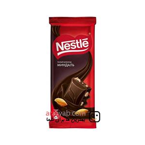 شکلات تلخ نستله nestle با مغز بادام وزن 82 گرم