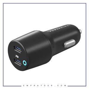 شارژر فندکی دو پورت 55 وات پاورولوژی Powerology Ultra Quick Car Charger PCCSR006 