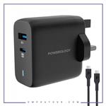 آداپتور شارژ 45 وات با کابل همراه پاورولوژی Powerology Ultra-Quick GaN Charger PWCUQC004