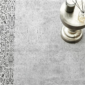 فرش کناره کاشمیر Premium Damask طوسی ابعاد 80x300 کد 552