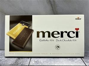 شکلات تخته ای تلخ مرسی 72% merci 