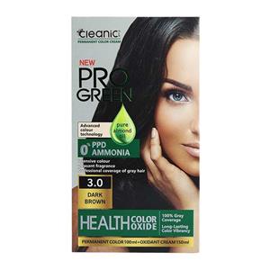 کیت رنگ موی طبیعی بدون آمونیاک زنانه کلینیک قهوه ای تیره شماره 3.0