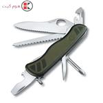 چاقو وابزار چندکاره ویکتورینوکس سبز و مشکی Victorinox_Soldier 08 One Hand_0.8461.MWCH