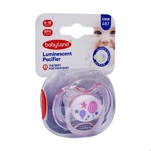 پستانک النا شب تاب ارتودنسی طرح بادکنک و ستاره 6-18 ماه بی بی لند کد 487 babyland
