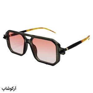 عینک آفتابی با فریم طوسی رنگ، مربعی شکل، دسته مدادی و لنز صورتی هایلایت مارک جیکوبز مدل 8709