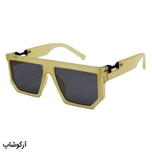 عینک آفتابی مربعی با فریم کرمی رنگ، ازجنس کائوچو و لنز دودی تیره مارک جیکوبز مدل 8789