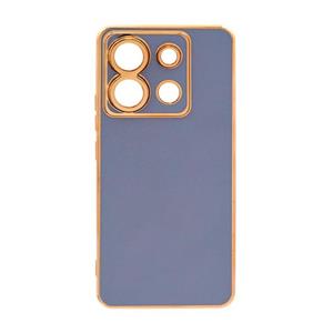 قاب گوشی Redmi Note 13 Pro 5G - Poco X6 شیائومی طرح ژله ای مای کیس گلد لاین دور طلایی محافظ لنز دار آبی فیلی کد 91