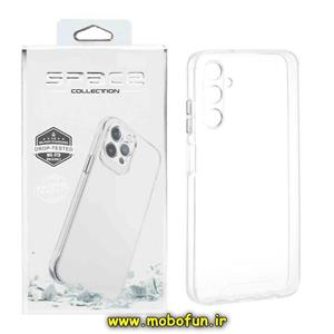 قاب گوشی Galaxy A15 سامسونگ اورجینال اسپیس Space طرح طلقی شیشه ای شفاف دکمه کرومی محافظ لنز دار کد 119