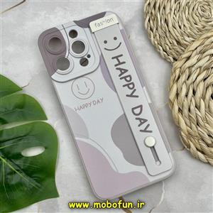 قاب گوشی iPhone 15 Pro Max آیفون دستبندی سیلیکونی GOOD LUCK لبخند Fashion محافظ لنز دار طرح لاکچری HAPPY DAY کد 71