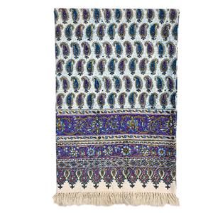قلمکاری  رومیزی قلمکار ممتاز اصفهان طرح شش بته بنفش سایز 160*240 سانتی متر -
