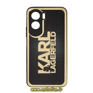 قاب گوشی Honor 90 Lite آنر پشت گلس سرامیکی طلاکوب محافظ لنزدار طرح کارل KARL کد 27