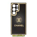 قاب گوشی Galaxy S24 Ultra سامسونگ پشت گلس سرامیکی طلاکوب محافظ لنزدار طرح چنل CHANEL کد 69