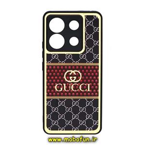 قاب گوشی Redmi Note 13 Pro 5G - Poco X6 شیائومی پشت گلس سرامیکی طلاکوب محافظ لنزدار طرح گوچی GUCCI کد 79