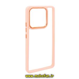 قاب گوشی Redmi Note 13 Pro 5G - Poco X6 شیائومی اورجینال متال کیس Metal طرح پشت طلق شفاف دور سیلیکونی گلبهی کد 59