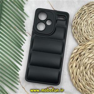 قاب گوشی Redmi Note 13 Pro Plus شیائومی سیلیکونی ژله ای پافر PC زیر بسته محافظ لنز دار مشکی کد 12