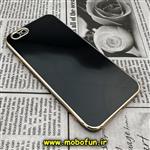 قاب گوشی iPhone 6 - iPhone 6S آیفون طرح ژله ای مای کیس گلد لاین دور طلایی محافظ لنز دار مشکی کد 315