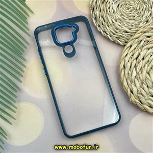 قاب گوشی Redmi Note 9 شیائومی نیو اسکین NEW SKIN اورجینال متال کیس Metal طرح پشت طلق شفاف دور سیلیکونی سرمه ای کد 631