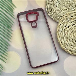 قاب گوشی Redmi Note 9 شیائومی نیو اسکین NEW SKIN اورجینال متال کیس Metal طرح پشت طلق شفاف دور سیلیکونی زرشکی کد 630