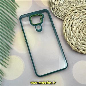 قاب گوشی Redmi Note 9 شیائومی نیو اسکین NEW SKIN اورجینال متال کیس Metal طرح پشت طلق شفاف دور سیلیکونی سبز کد 628