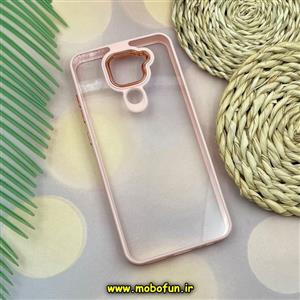 قاب گوشی Redmi Note 9 شیائومی نیو اسکین NEW SKIN اورجینال متال کیس Metal طرح پشت طلق شفاف دور سیلیکونی گلبهی کد 625