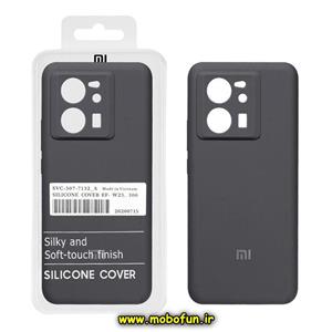قاب گوشی Xiaomi 13T - Xiaomi 13T Pro شیائومی سیلیکونی اورجینال پاک کنی درجه یک زیربسته محافظ لنزدار خاکستری کد 59