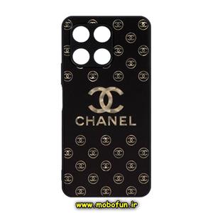 قاب گوشی Honor X6A آنر لاکچری دیزاین چنل CHANEL محافظ لنزدار مشکی کد 10