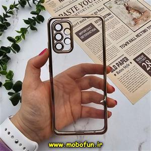 قاب گوشی Galaxy A32 4G سامسونگ طرح الکتروپلیتینگ ژله ای شفاف اورجینال یونیک کیس Unique Case محافظ لنز دار طلایی کد 1201