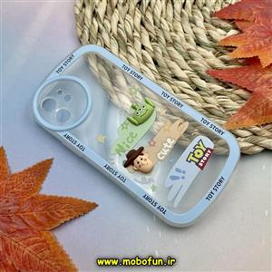 قاب گوشی iPhone 12 آیفون طرح ژله ای شفاف بالشتی سه بعدی عروسکی محافظ لنز دار آبی کد 910