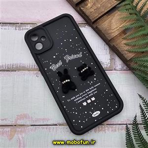 قاب گوشی Galaxy A05 سامسونگ طرح سیلیکونی Solid عروسکی خرسی جیر محافظ لنزدار مشکی کد 61