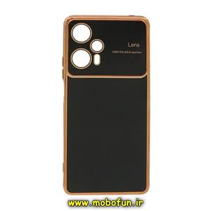 قاب گوشی Poco F5 شیائومی طرح ژله ای مای کیس گلد لاین اورجینال Camera Lens دور طلایی محافظ لنز دار مشکی کد 45