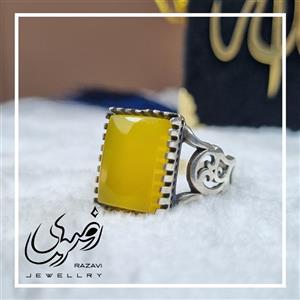 انگشتر نقره شرف الشمس مردانه طرح رهبری مشبک 