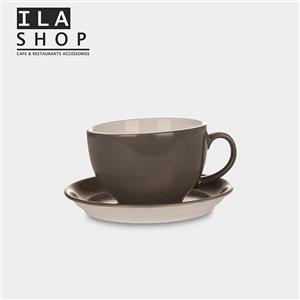 فنجان لاته طوسی براق یک دستی ایلا